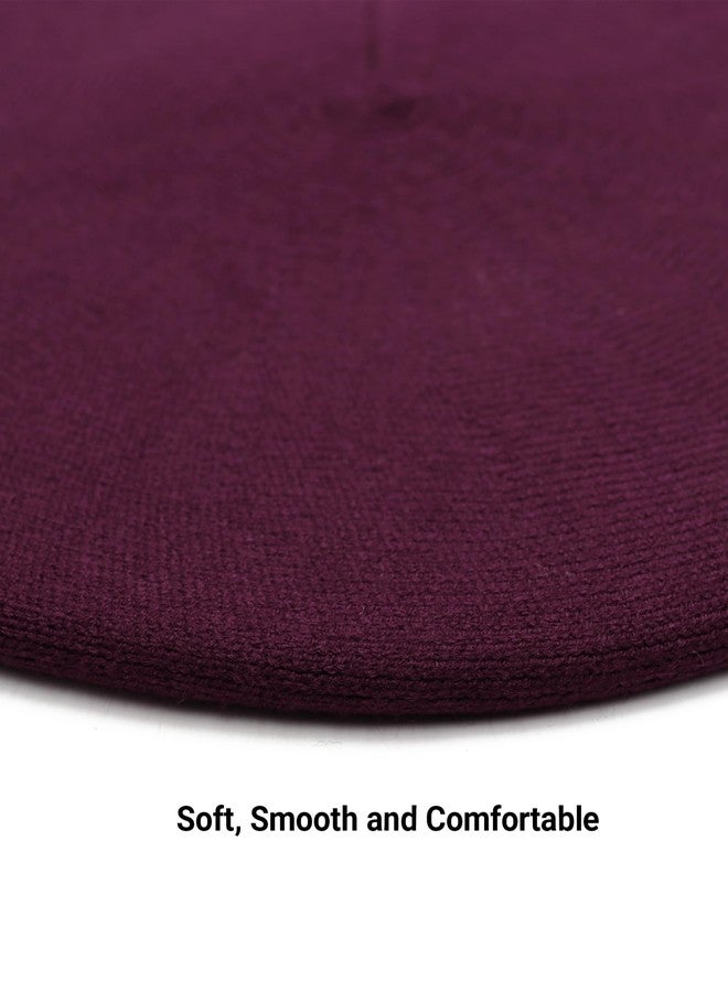 Umeepar Women French Beret Hat Reversible Double Layer Hat Solid Color (US, Alpha, One Size, Burgundy) - Image 5